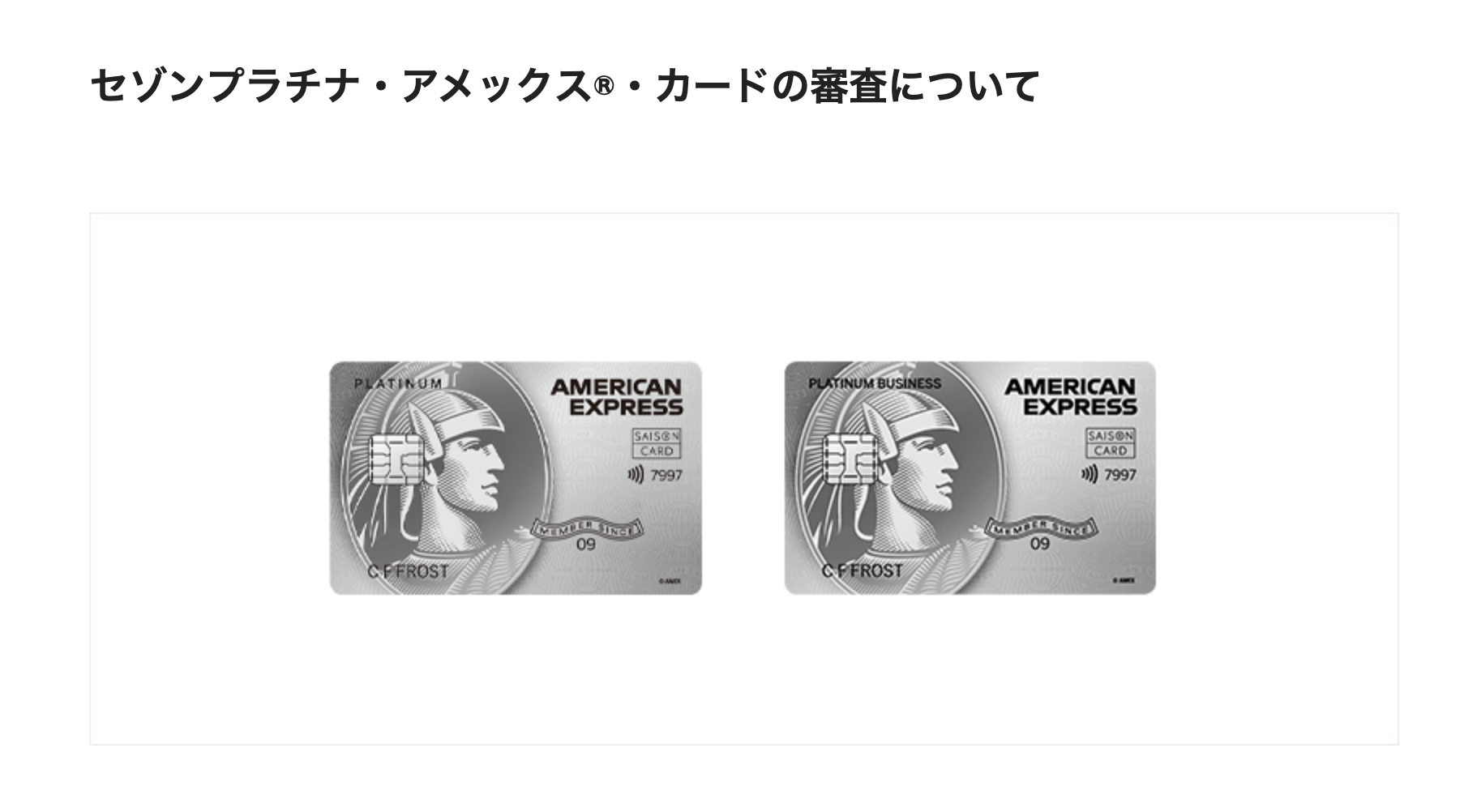セゾンプラチナビジネスアメックスカードの審査