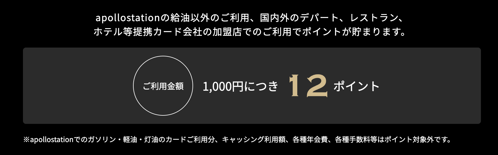1,000円につき12マイル貯まるイメージ画像