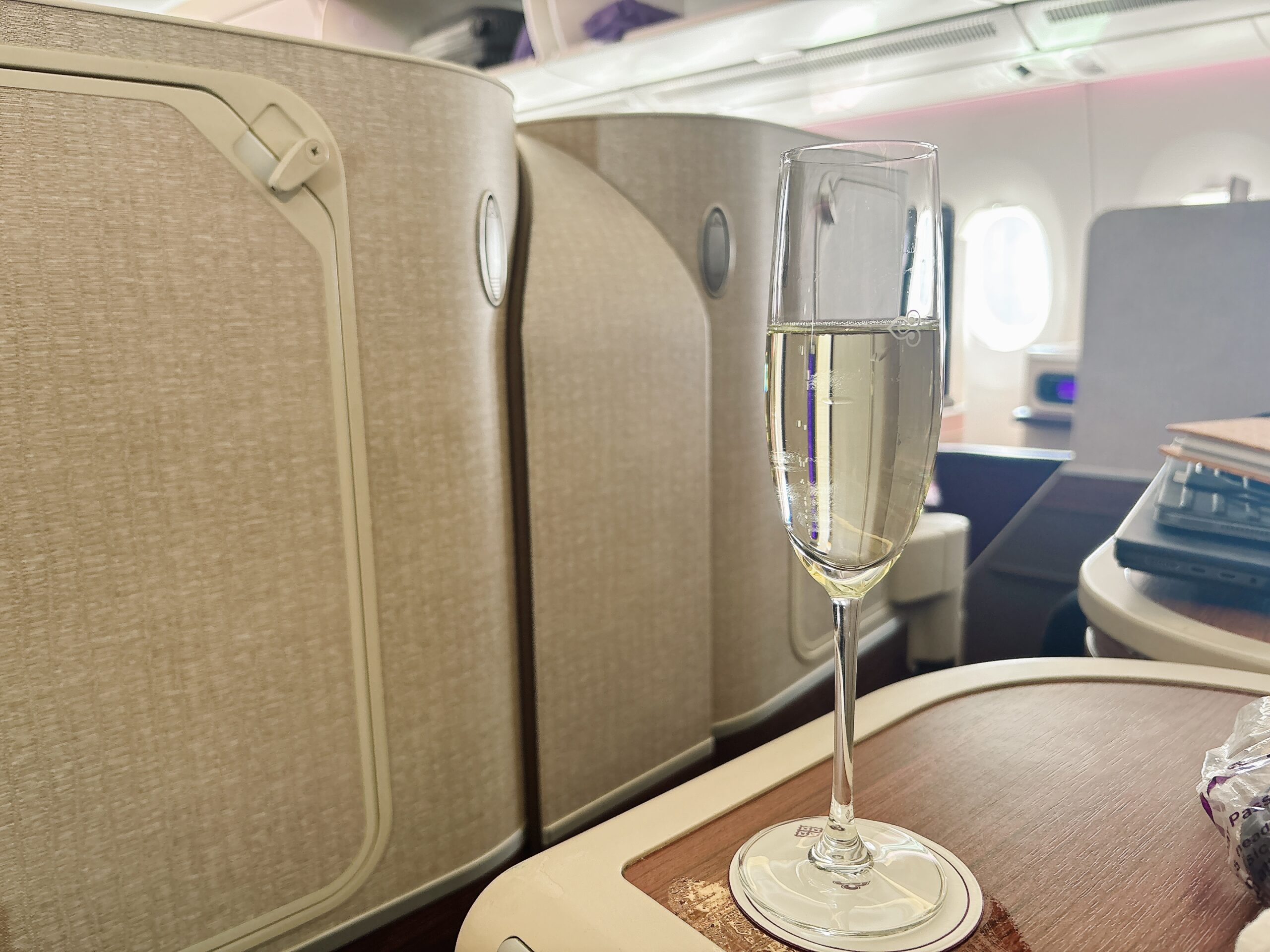 タイ航空のウェルカムシャンパン